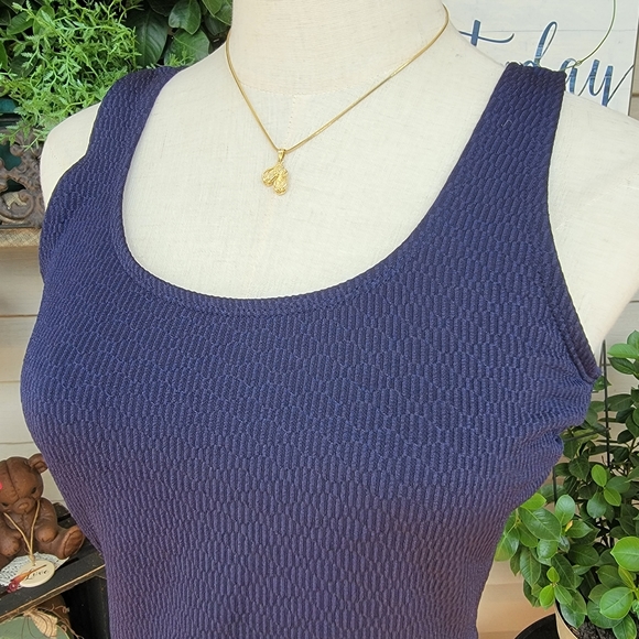 ISLANDER ♡ Gorgeous Navy Blue 1pc Scoop Neck Open Low Back Bralette Swimsuit 10 - Picture 11 of 17